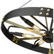 Vaughn 6 Light 23 inch Natural Black Pendant Ceiling Light in Aged Brass, Medium